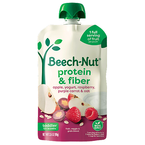 Beech-Nut® Apple, Yogurt, Raspberry, Purple Carrot & Oats – Protein & Fiber Pouch