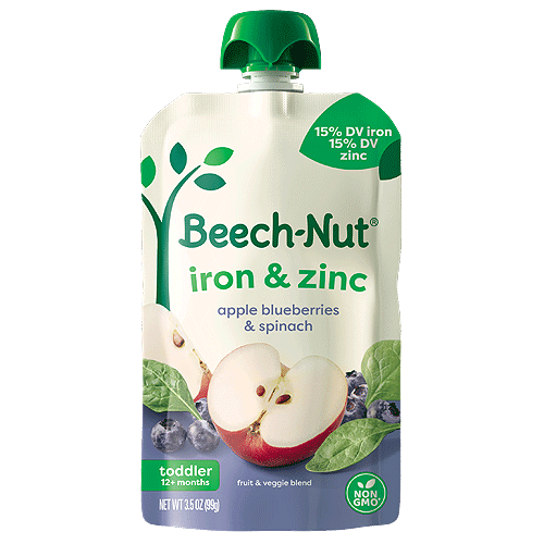 Beech-Nut® Apple, Blueberries & Spinach – Iron & Zinc Pouch