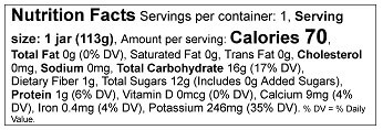 Banana Pumpkin & Oats Nutrition Facts