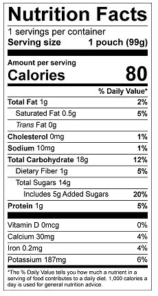 Yogurt Banana & Strawberry Nutrition Facts