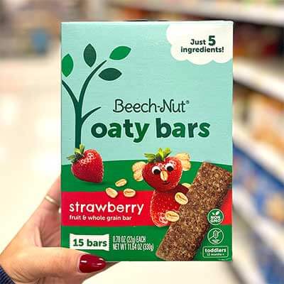 oaty bars in the baby food aisle